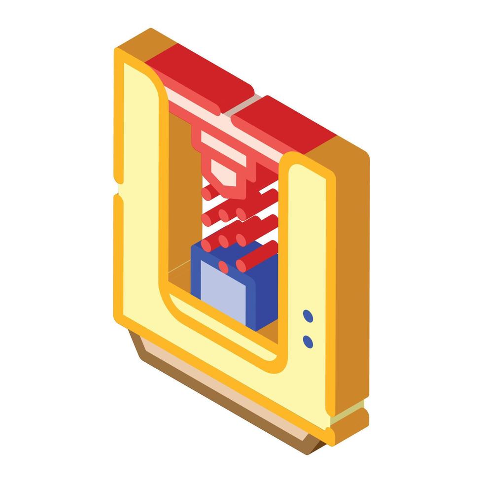 sandblasting chamber isometric icon vector isolated illustration