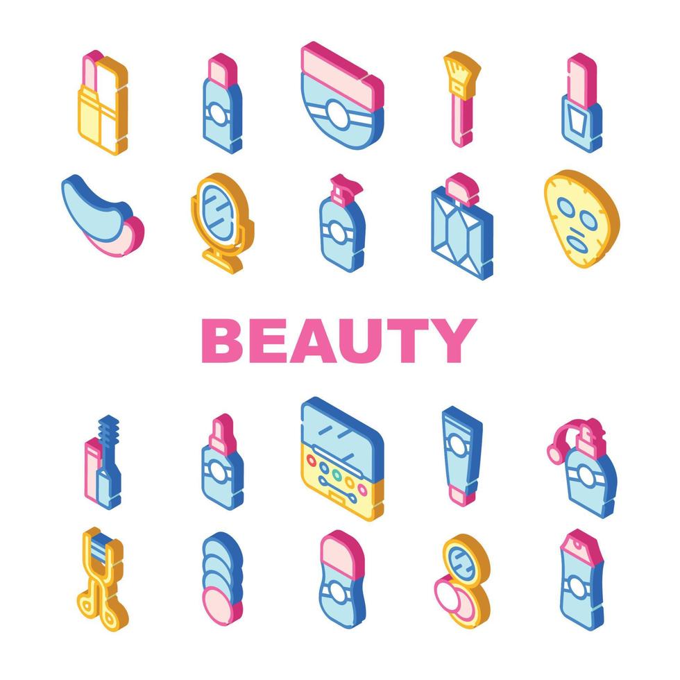 Beauty Salon Accessory Collection Icons Set Vector