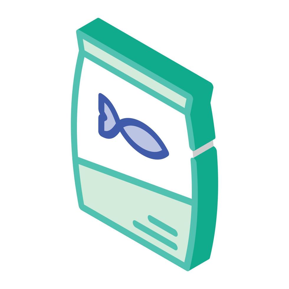 fish feeding bag for cat isometric icon vector illustration