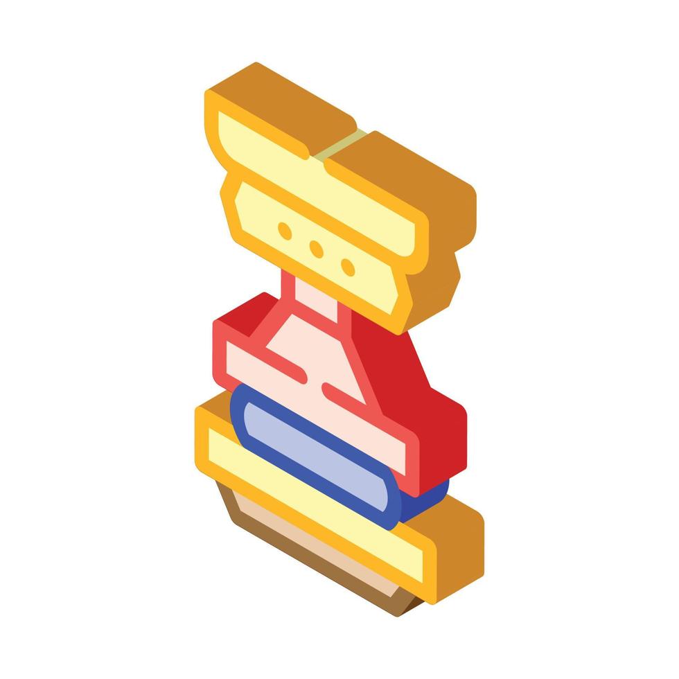 press equipment isometric icon vector isolated illustration