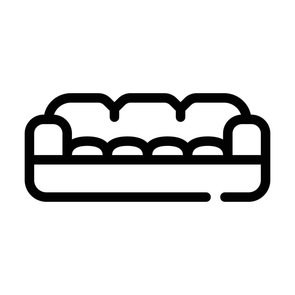 perro cama sofá línea icono vector ilustración
