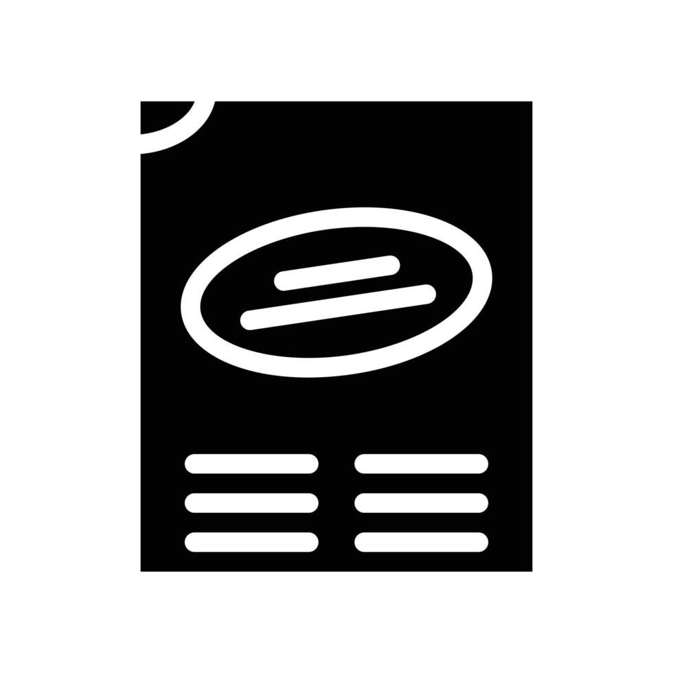 bolsa de polvo paquete glifo icono vector ilustración