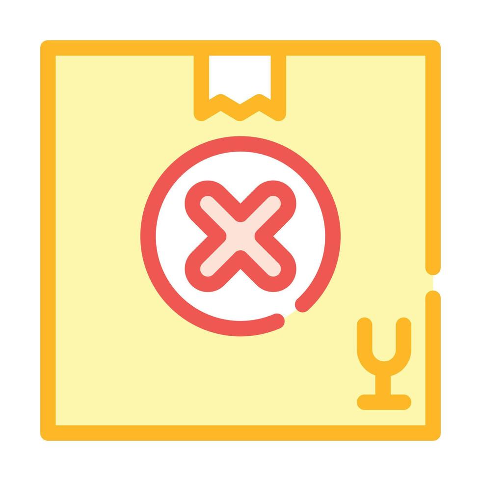 ilustración de vector de icono de color de caja de paquete no entregado