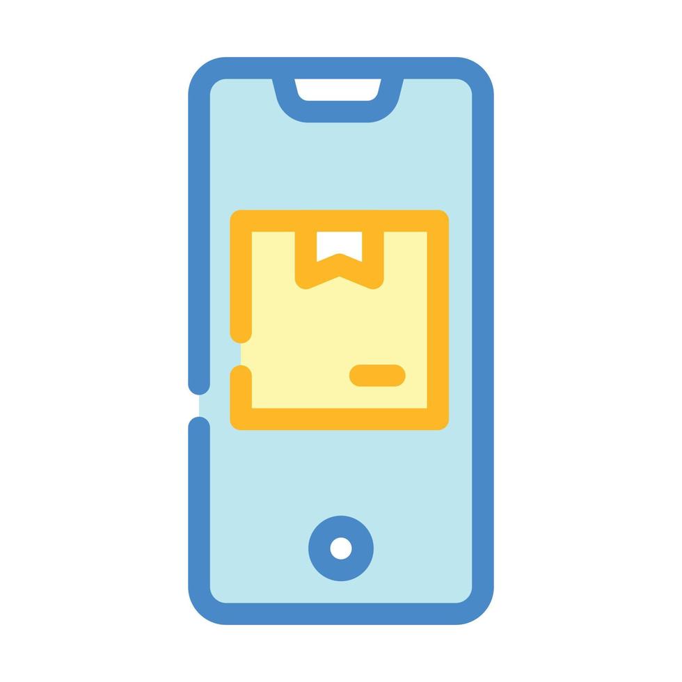 phone app for tracking delivery color icon vector illustration