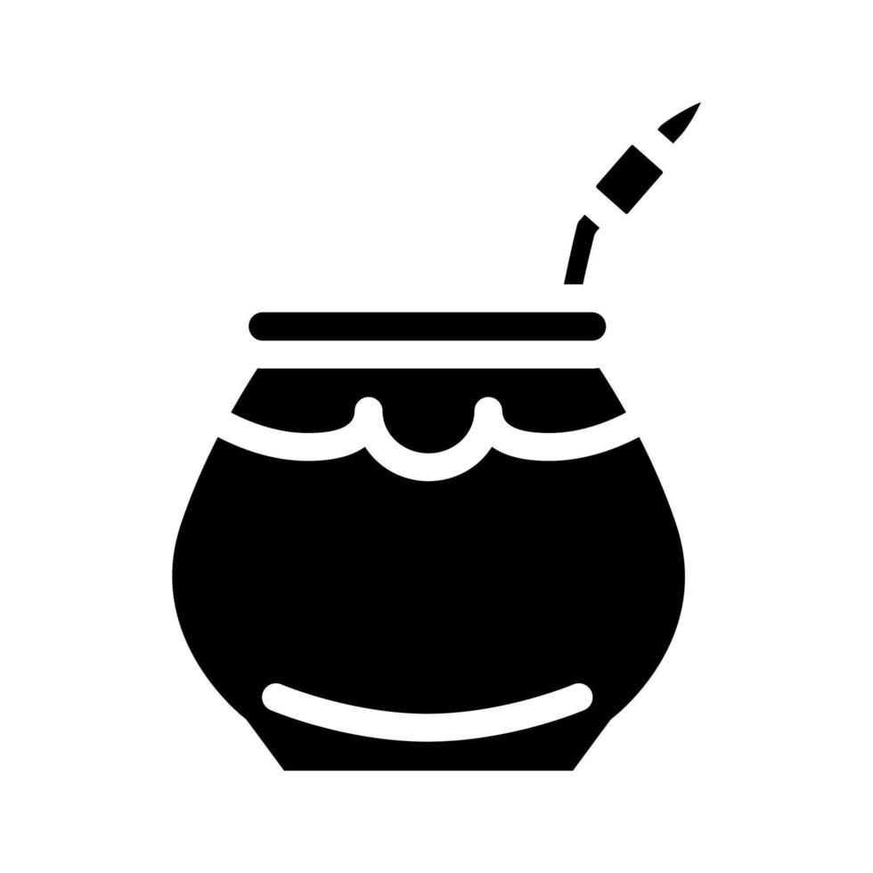 mate tea glyph icon vector illustration black