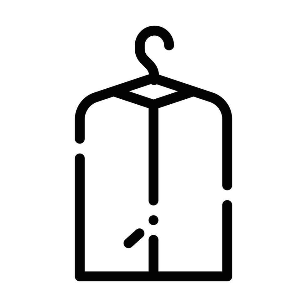 clothes after dry cleaning on hanger line icon vector illustration