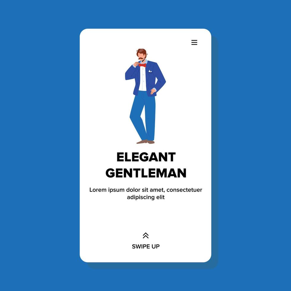 Elegant Gentleman Wearing Tuxedo And Tie Vector