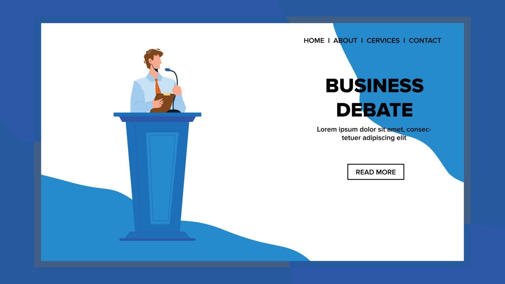Business Debate On Convention Or Conference Vector
