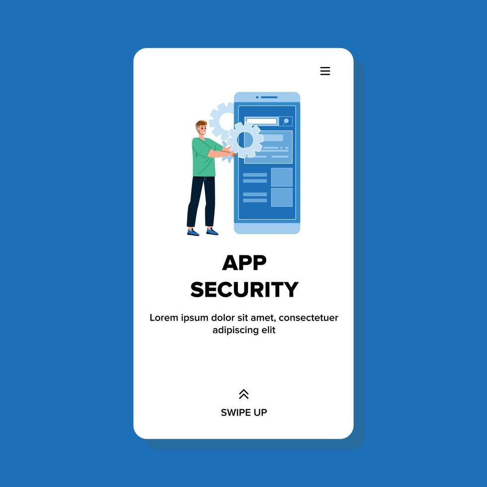 App Security Protect Personal Information Vector