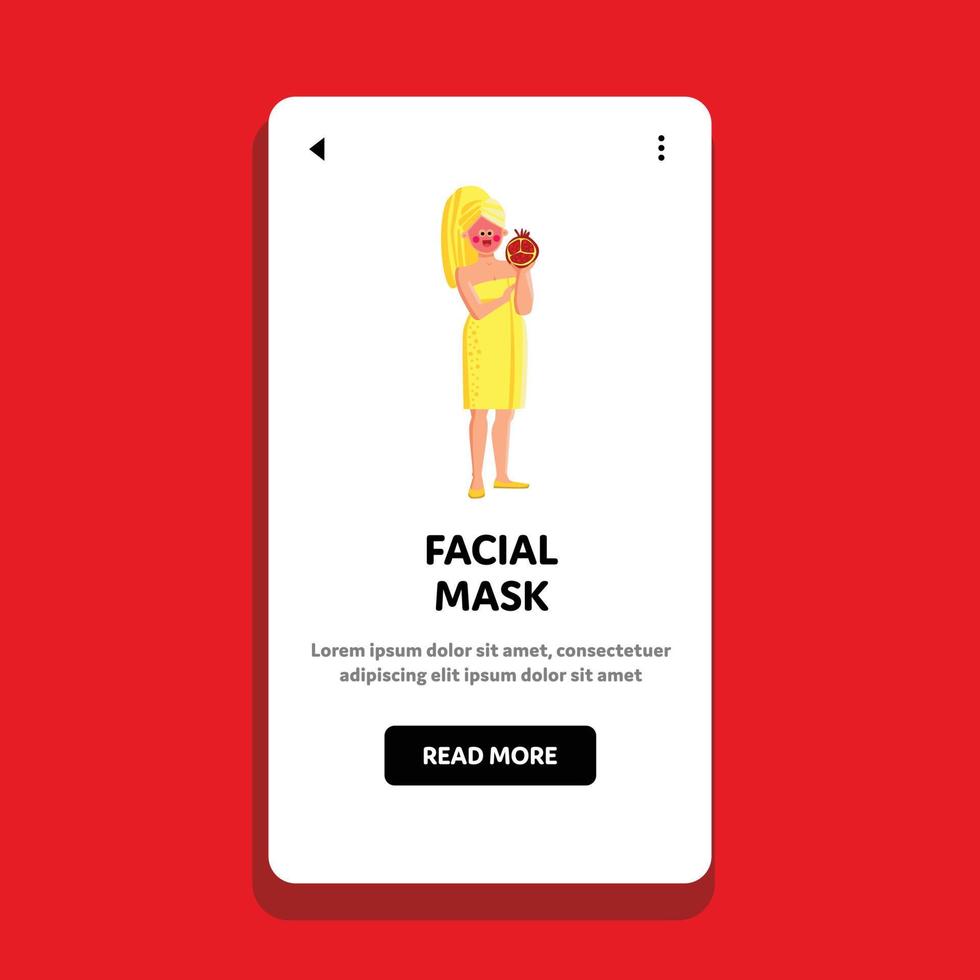 Beauty Facial Mask Applying Young Woman Vector