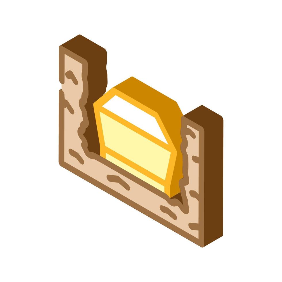coffin in ground isometric icon vector illustration
