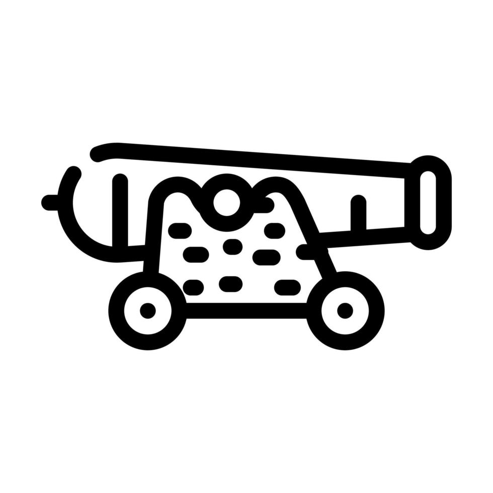 cañón pirata línea icono vector ilustración