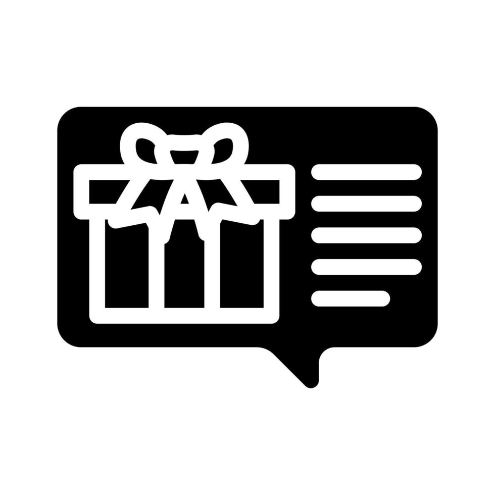 discussion about gift glyph icon vector illustration