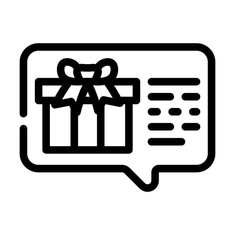 discussion about gift line icon vector illustration