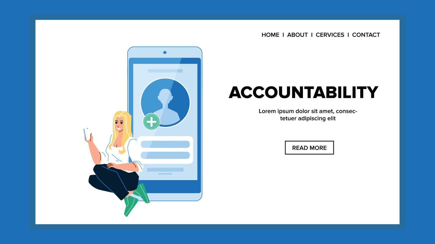 Accountability And Using Application Girl Vector