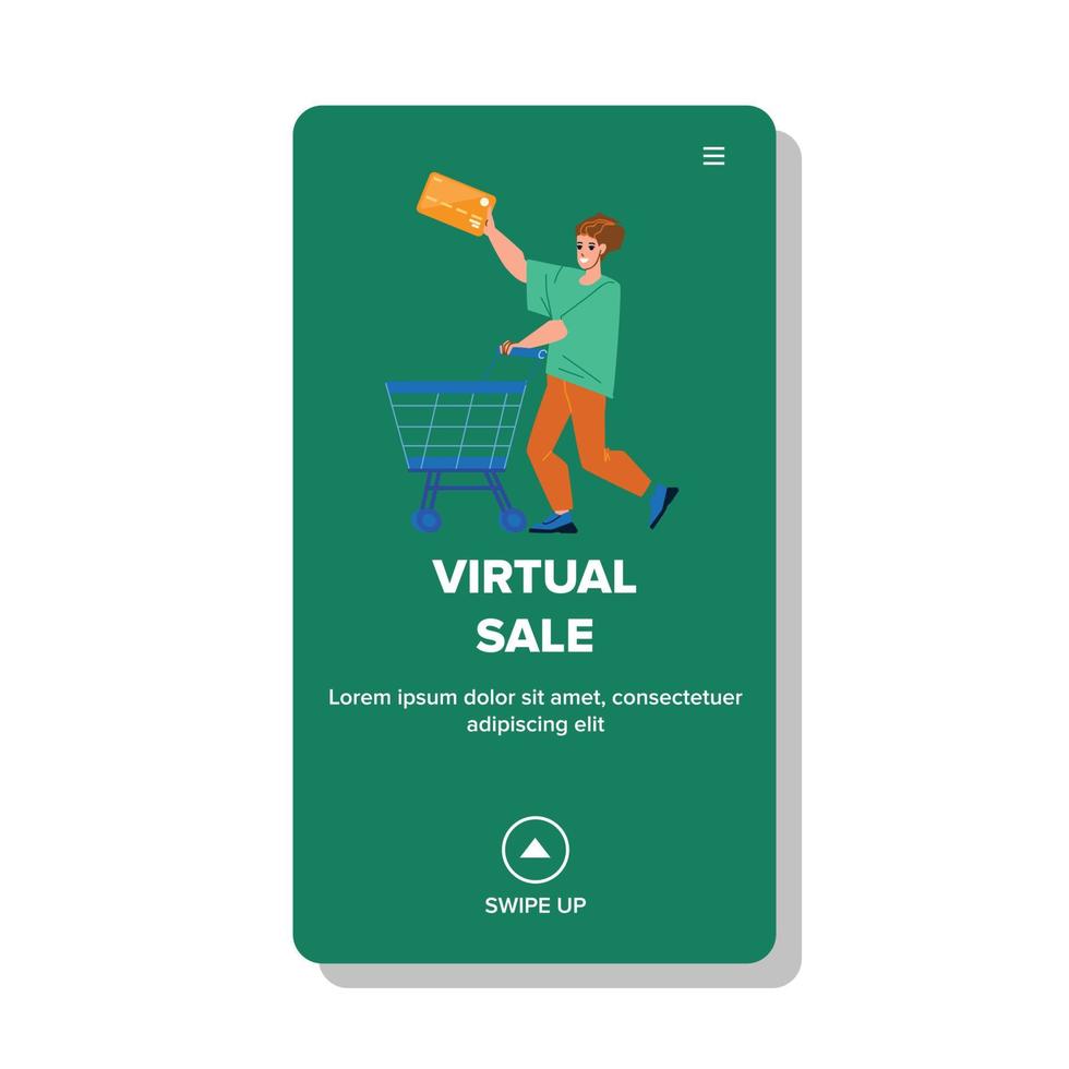 Virtual Sale And Payment For Purchases Vector