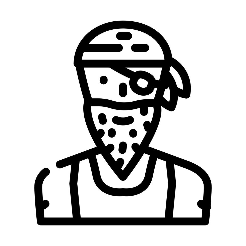 pirata persona línea icono vector ilustración