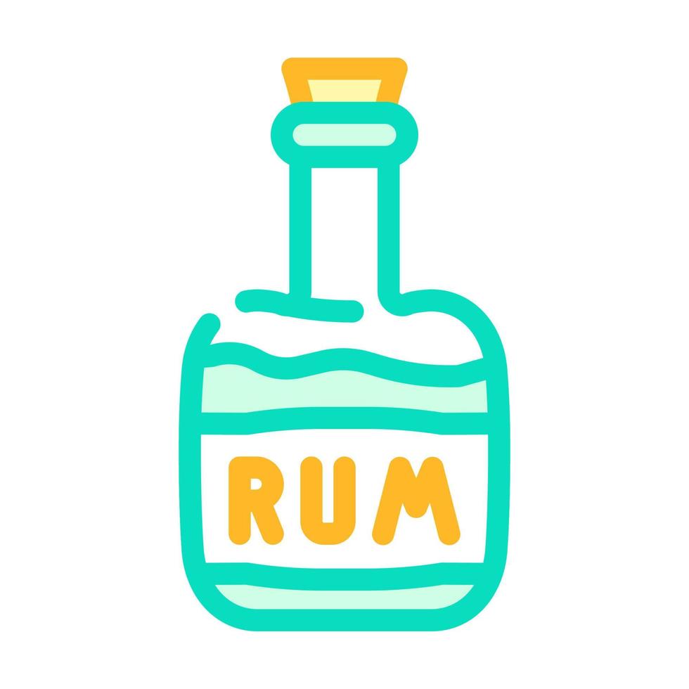 botella de bebida de ron icono de color pirata ilustración vectorial vector
