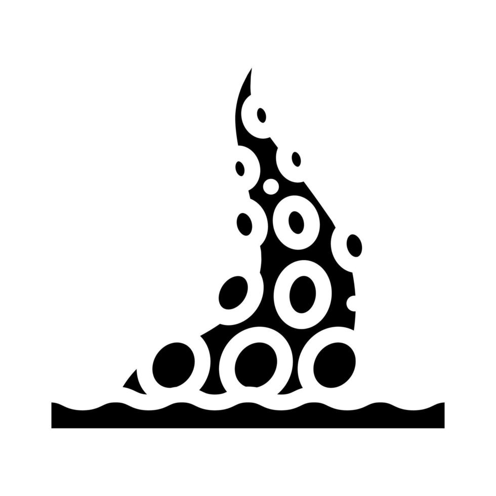 pulpo tentáculos glifo icono vector ilustración