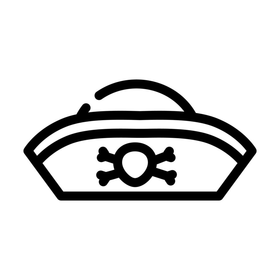 sombrero pirata línea icono vector ilustración