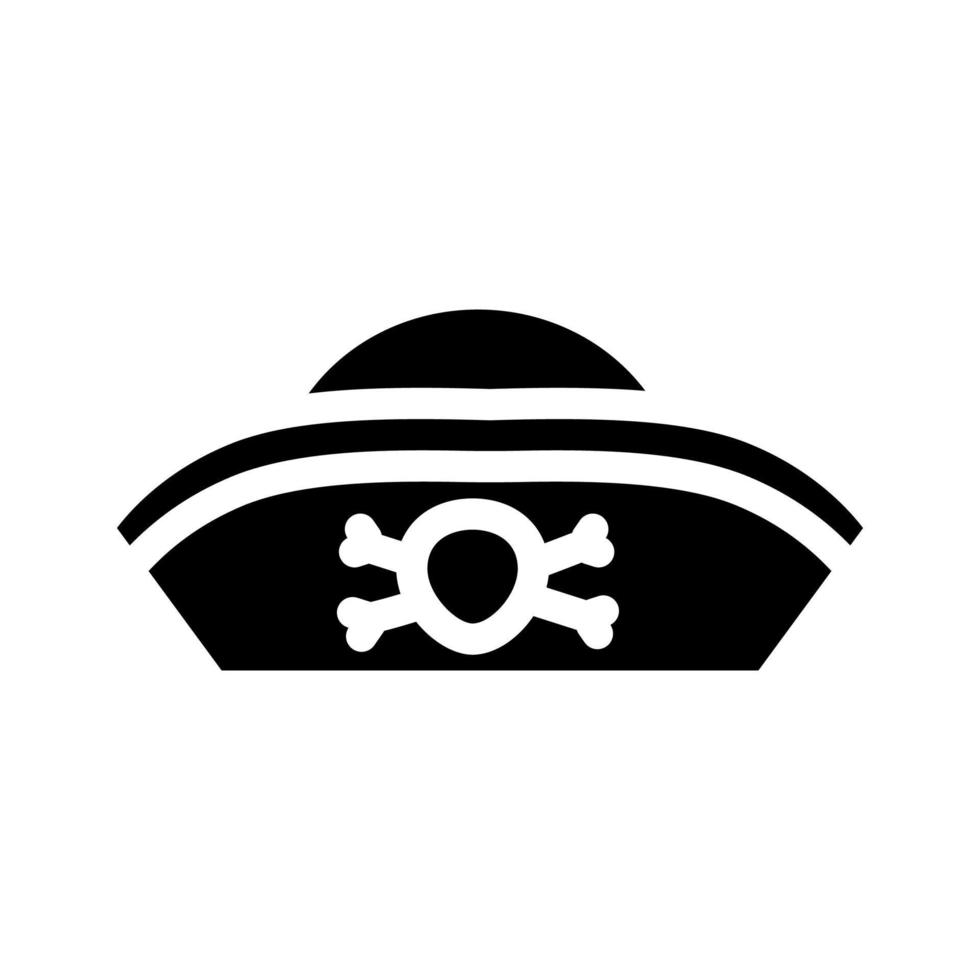 hat pirate glyph icon vector illustration