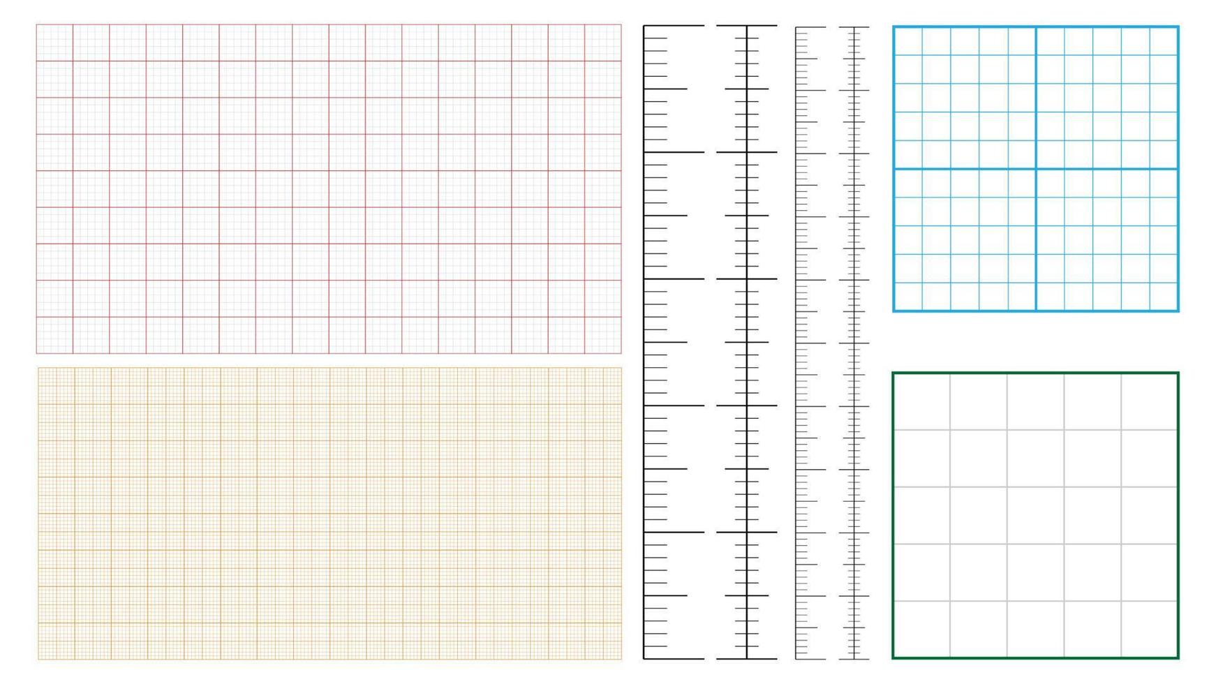 Metric Graph Paper And Corner Ruler Set Vector