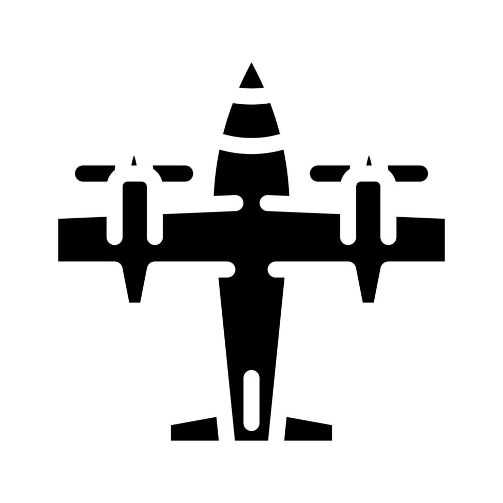 plane aircraft glyph icon vector illustration