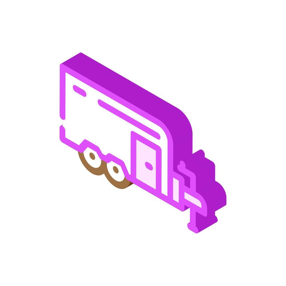 trailer house on wheel isometric icon vector illustration