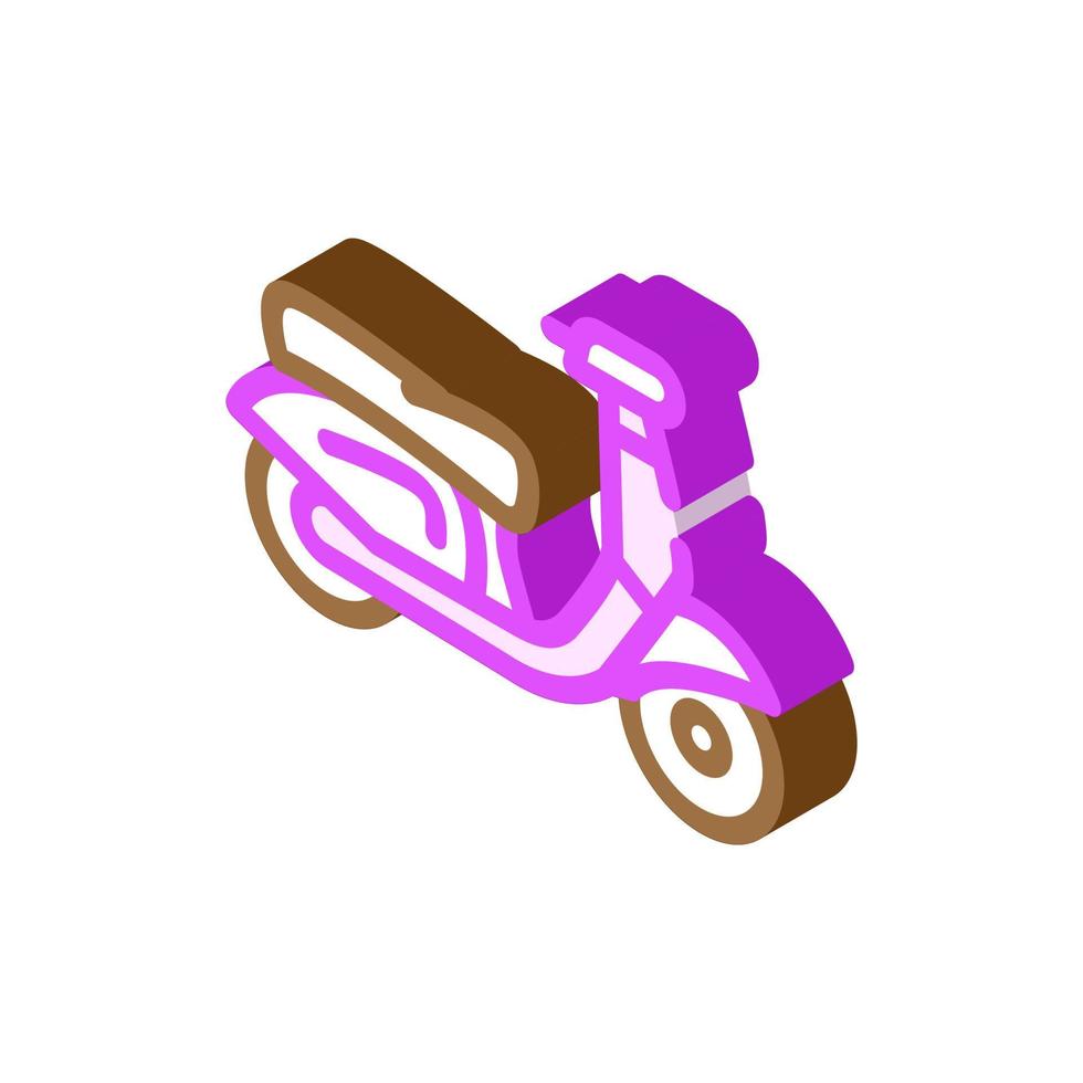 Ilustración de vector de icono isométrico de vehículo scooter