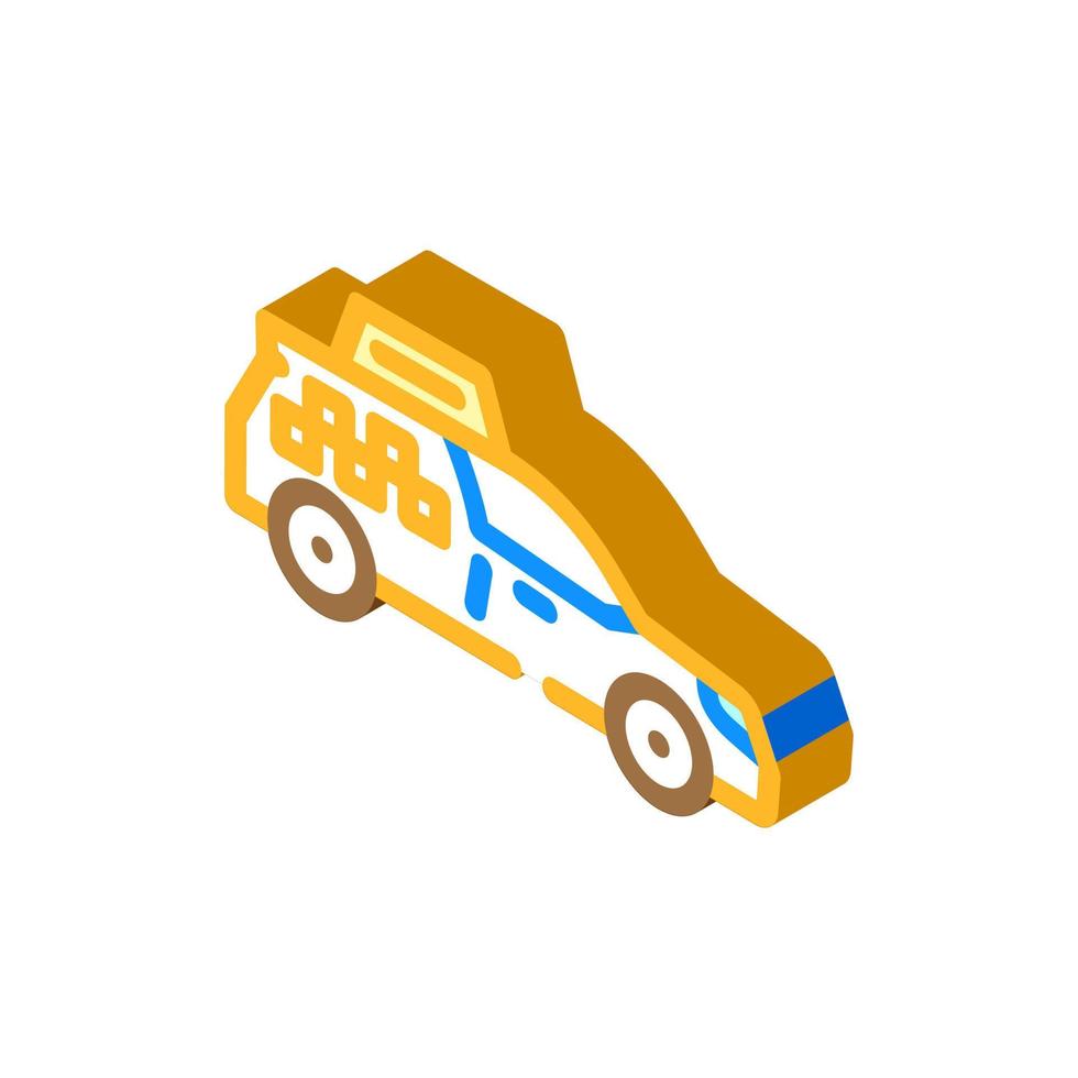 taxi coche transporte icono isométrico ilustración vectorial vector