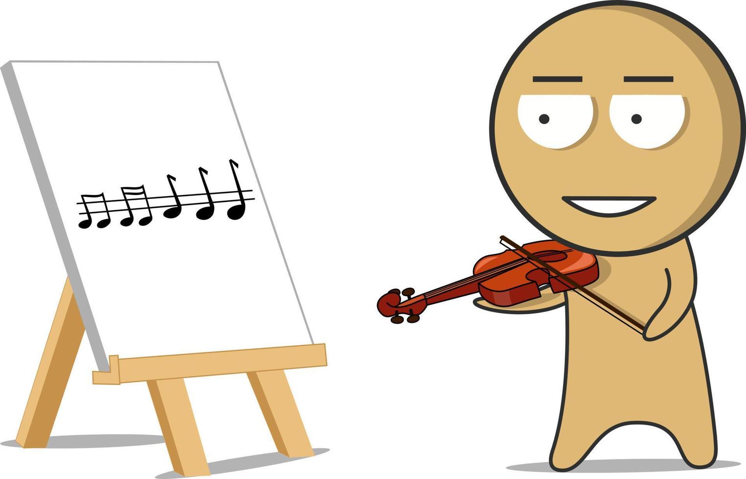 Violinist learning to play the violin vector