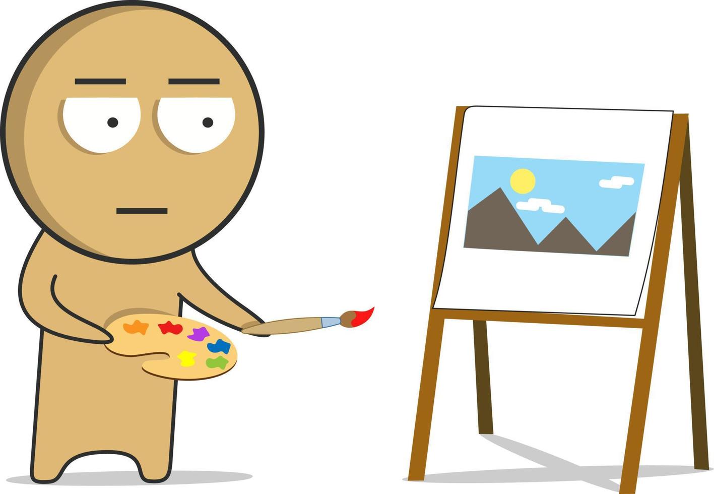 Painting a picture with paint 17319864 Vector Art at Vecteezy