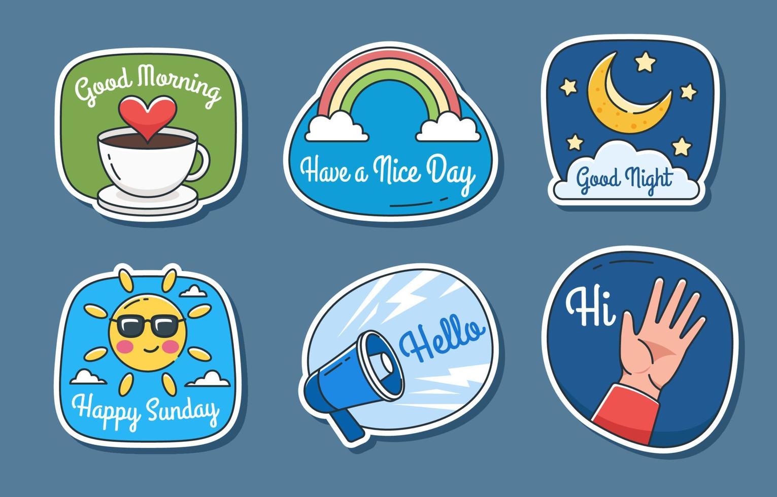 Greeting Chat Sticker vector