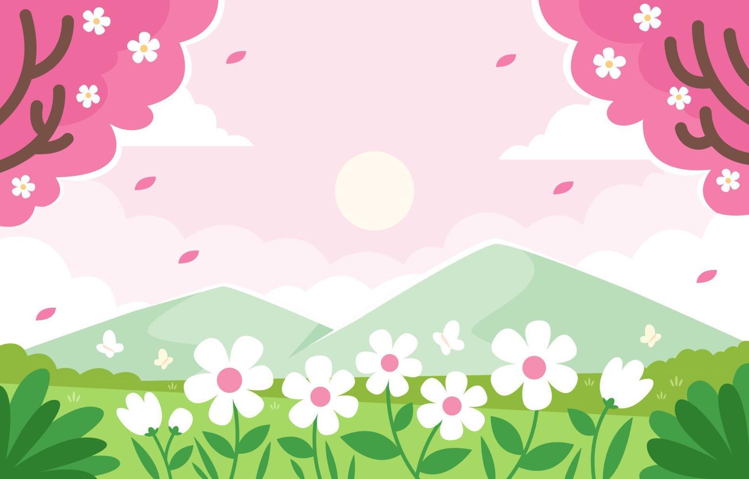 naturaleza primavera fondo floral vector