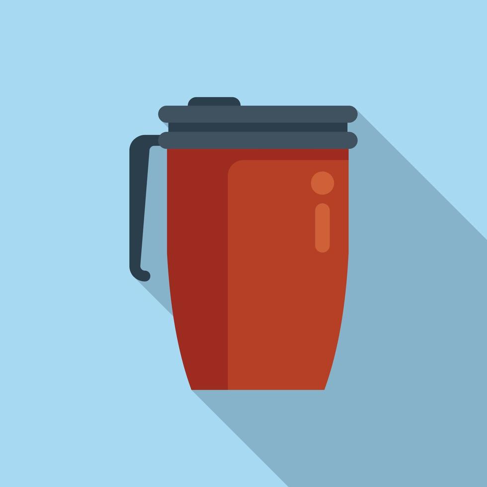 vector plano de icono de taza termo. taza de café