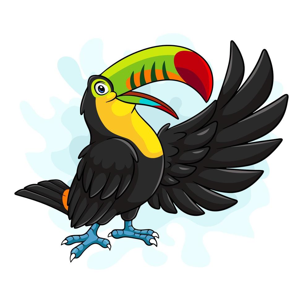 Cartoon toucan bird on white background vector