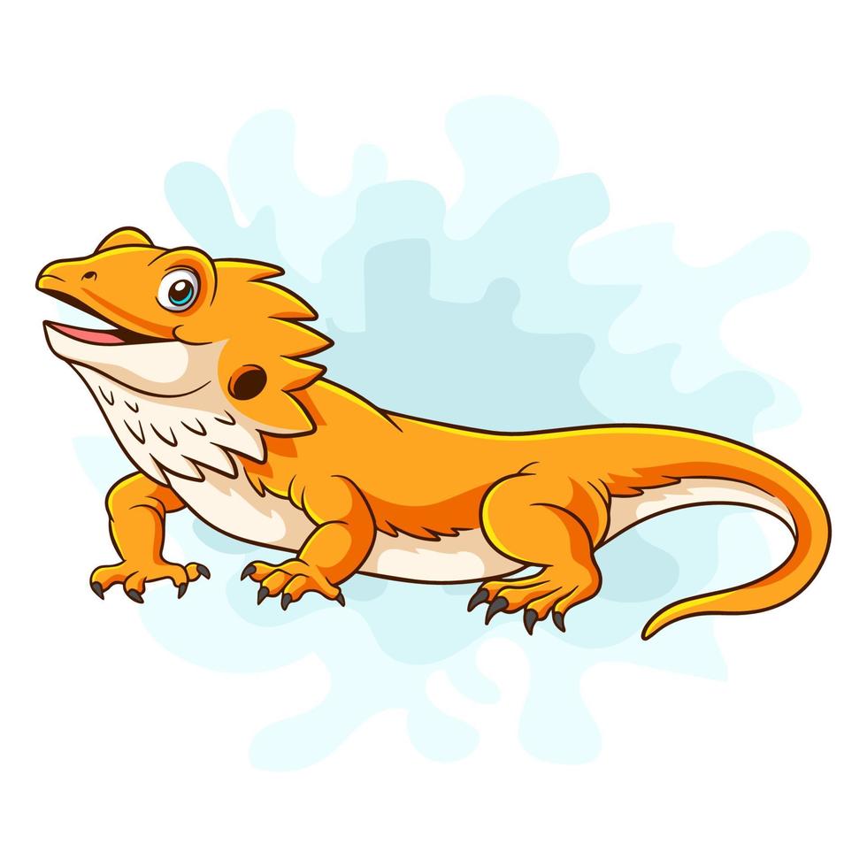 Cartoon bearded dragon on white background vector