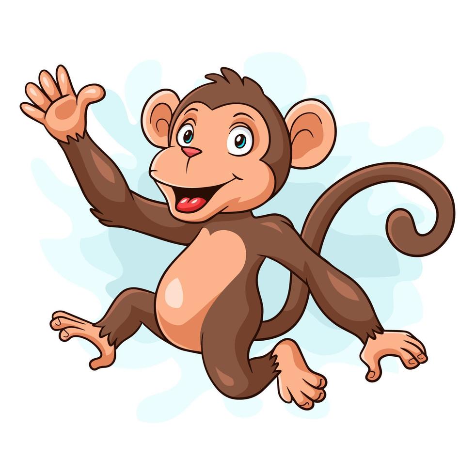 Cartoon monkey on white background vector