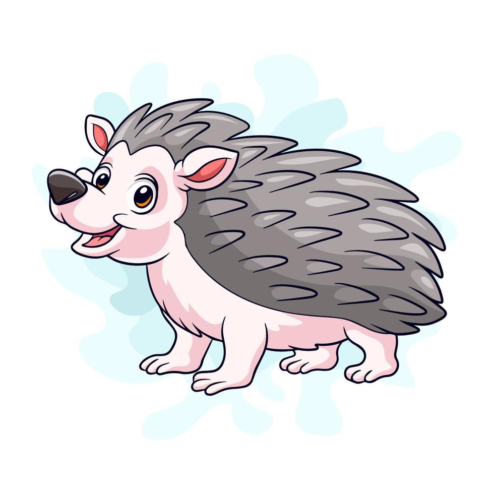 Cartoon hedgehog on white background vector