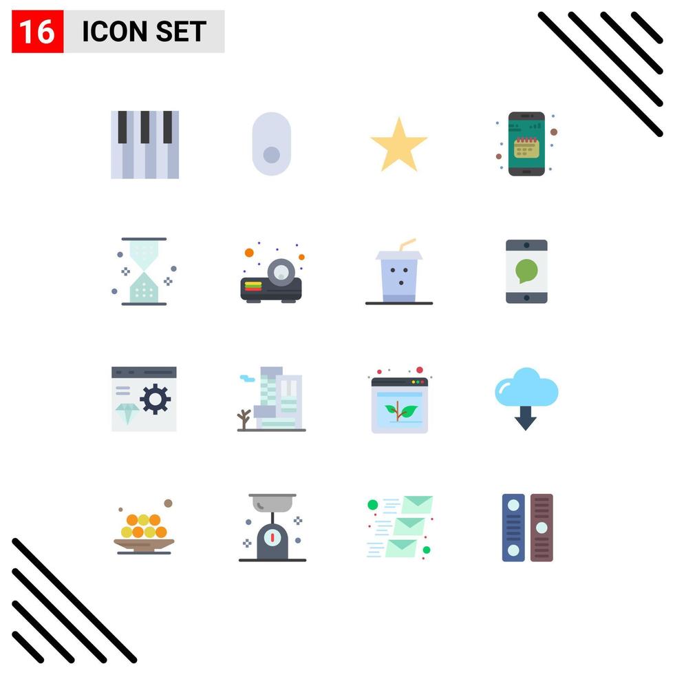 16 Creative Icons Modern Signs and Symbols of sand mobile bookmark date app Editable Pack of Creative Vector Design Elements