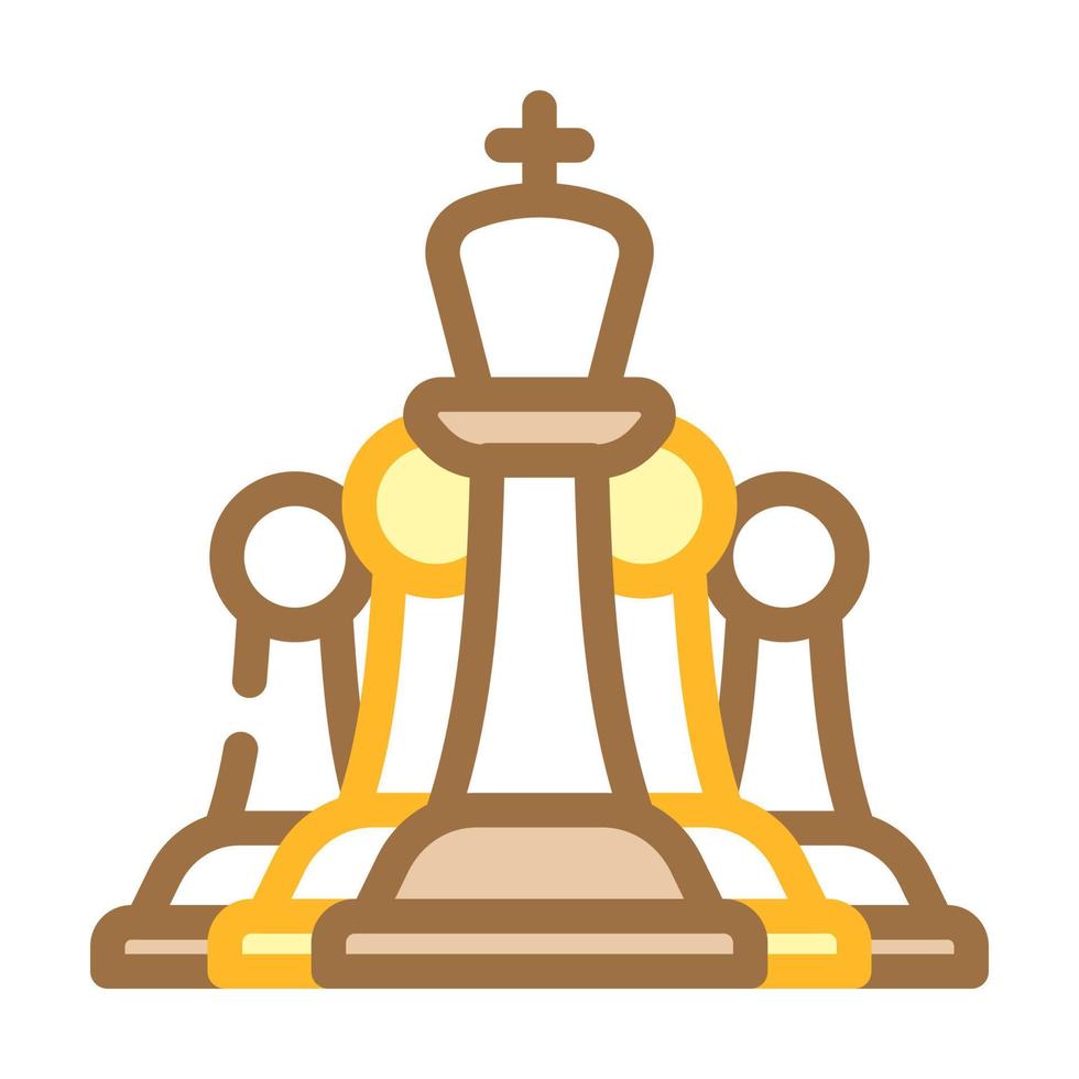 ilustración de vector de icono de color de juego de ajedrez