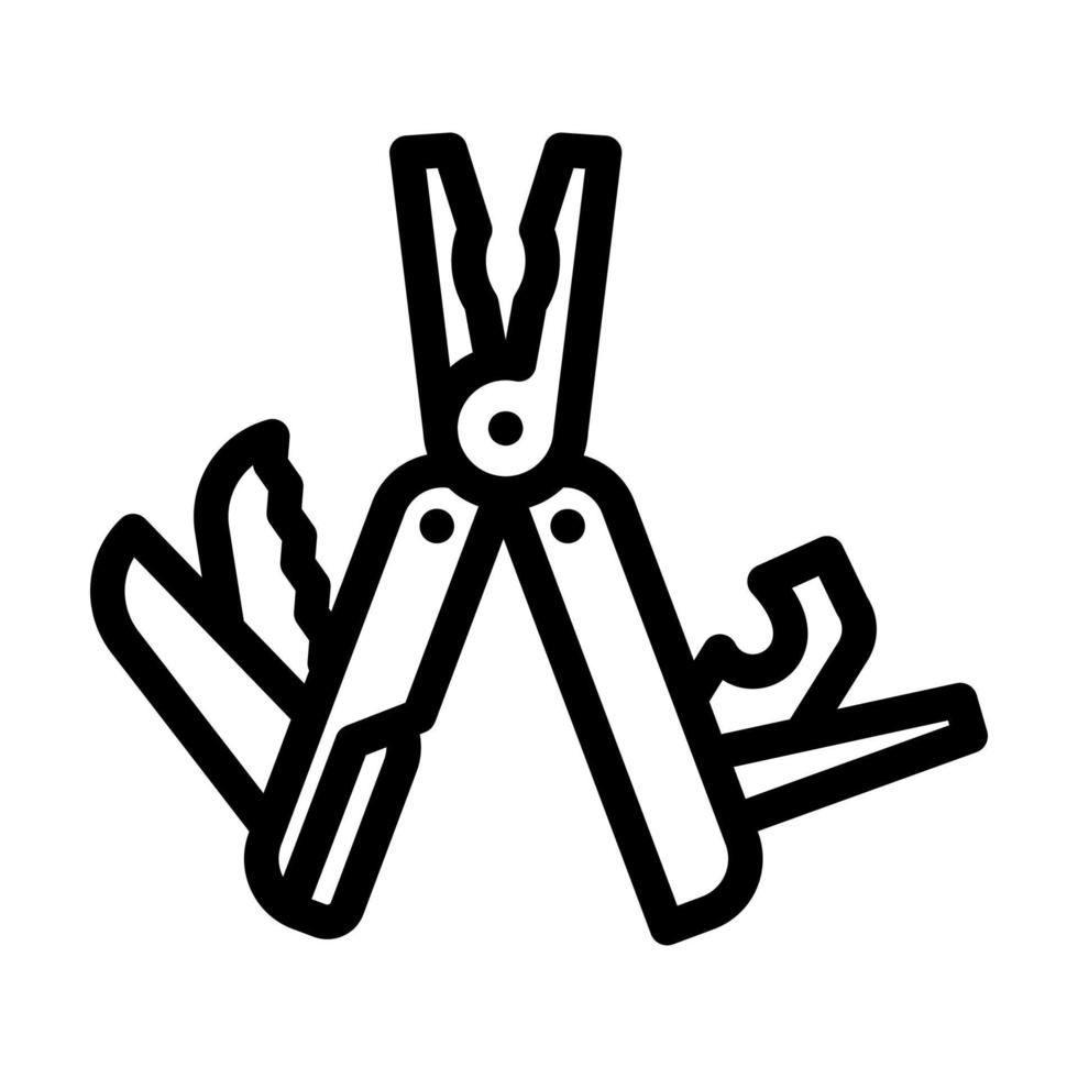 multitool hiker tool line icon vector illustration