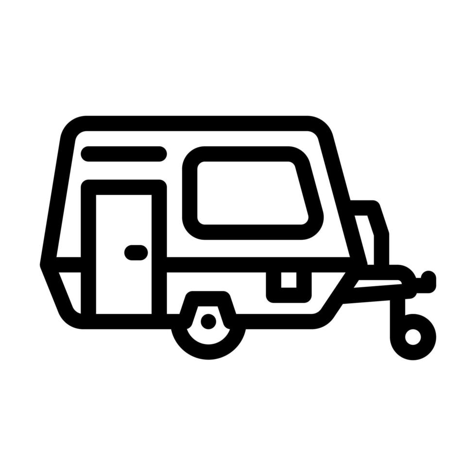 remolque camping línea icono vector ilustración