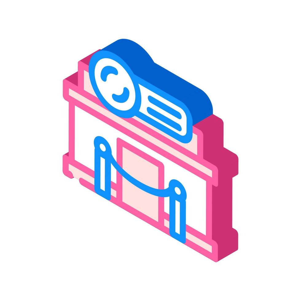 night club building isometric icon vector illustration