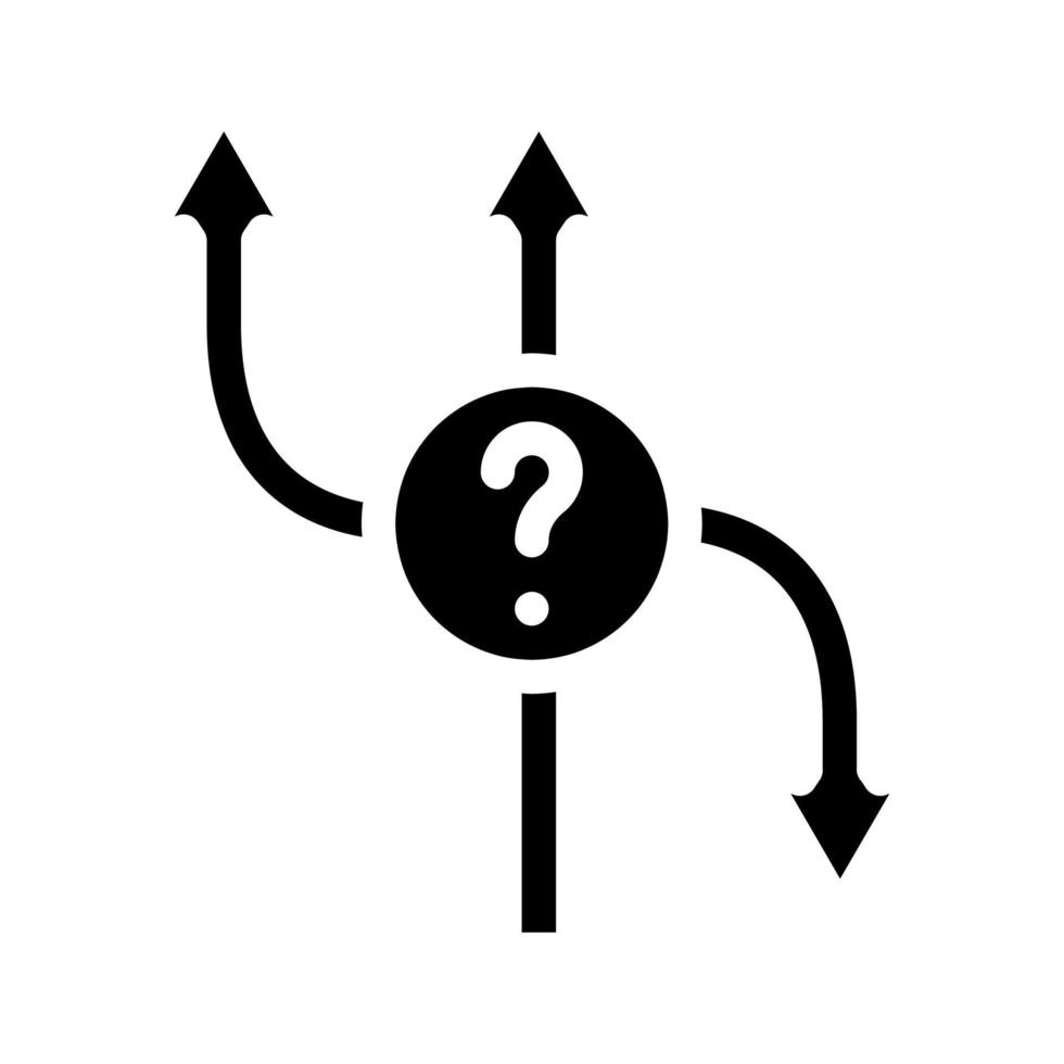 elección de dirección glifo icono vector ilustración