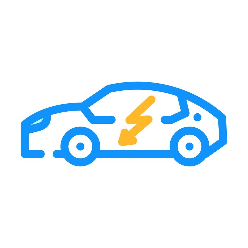 ilustración de vector de icono de color de coche eléctrico