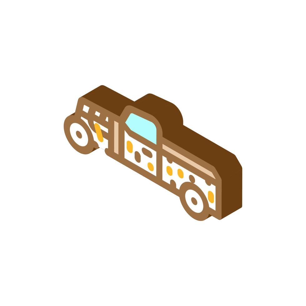rat rod car isometric icon vector illustration
