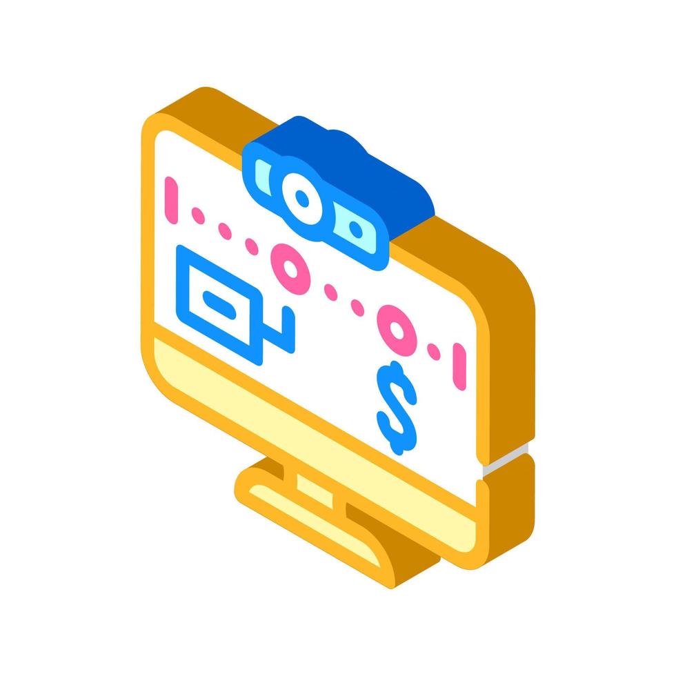 online tracker of freelancer web site isometric icon vector illustration