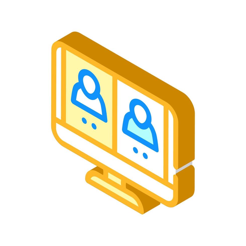 online video conference isometric icon vector illustration