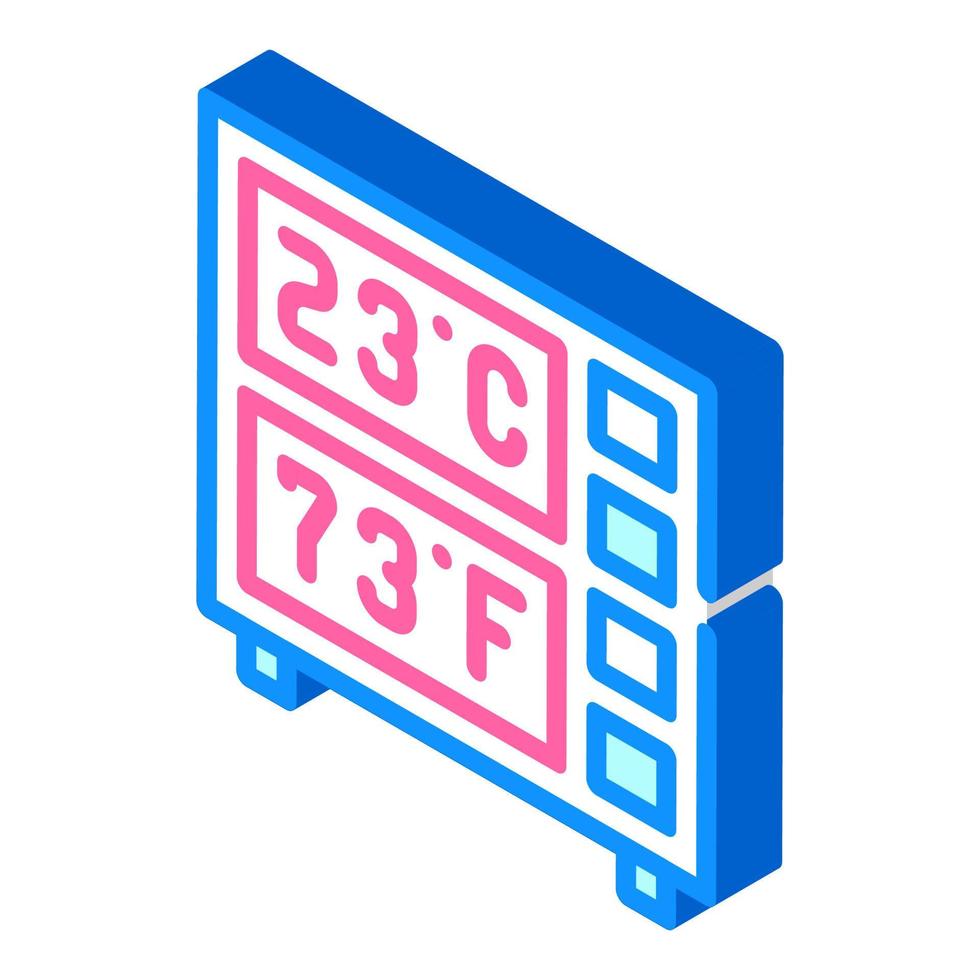 digital thermometer isometric icon vector illustration color